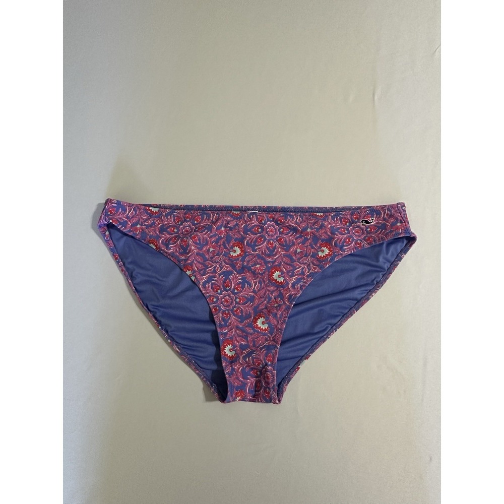 Vineyard‎ Vines Bikini Bottoms Women XL Blue Pink Floral Paisley Swim Bottom
